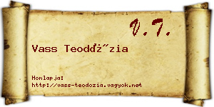 Vass Teodózia névjegykártya